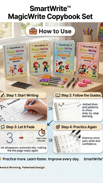 SmartWrite™ Reusable Practice Copybook Set